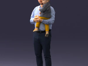 000324 Father Holding Child 1206 3dp 3D Print Model
