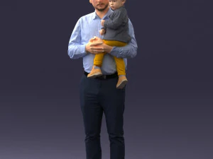 000324 Father Holding Child 1206 3dp 3D Print Model