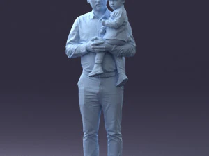 000324 Father Holding Child 1206 3dp 3D Print Model