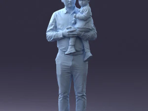 000324 Father Holding Child 1206 3dp 3D Print Model