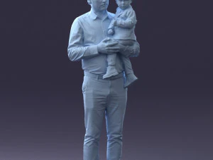 000324 Father Holding Child 1206 3dp 3D Print Model