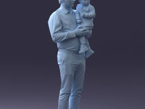 000324 Father Holding Child 1206 3dp 3D Print Model