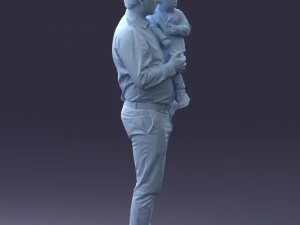 000324 Father Holding Child 1206 3dp 3D Print Model