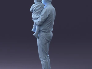 000324 Father Holding Child 1206 3dp 3D Print Model