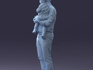 000324 Father Holding Child 1206 3dp 3D Print Model