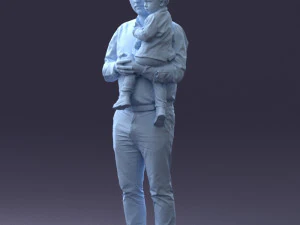 000324 Father Holding Child 1206 3dp 3D Print Model