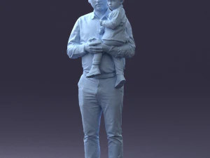 000324 Father Holding Child 1206 3dp 3D Print Model