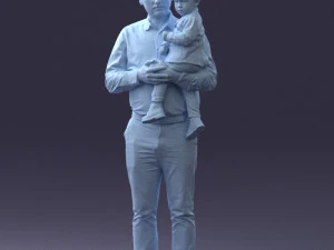 000324 Father Holding Child 1206 3dp 3D Print Model