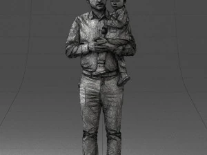 000324 Father Holding Child 1206 3dp 3D Print Model