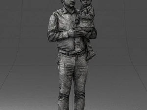 000324 Father Holding Child 1206 3dp 3D Print Model