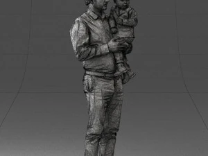 000324 Father Holding Child 1206 3dp 3D Print Model