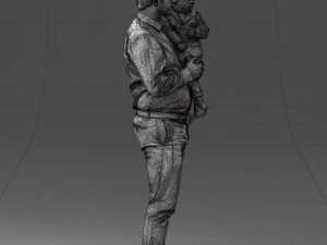 000324 Father Holding Child 1206 3dp 3D Print Model