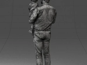 000324 Father Holding Child 1206 3dp 3D Print Model