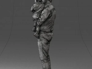 000324 Father Holding Child 1206 3dp 3D Print Model