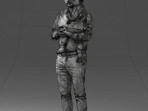 000324 Father Holding Child 1206 3dp 3D Print Model