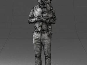 000324 Father Holding Child 1206 3dp 3D Print Model