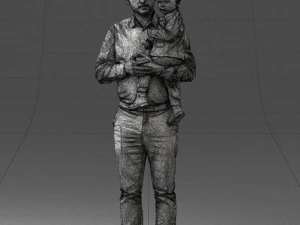 000324 Father Holding Child 1206 3dp 3D Print Model