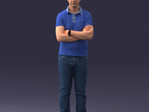 man in vrijetijdskleding 0506 3D-print klaar 3D printmodel