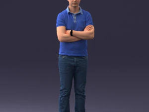 man in vrijetijdskleding 0506 3D-print klaar 3D printmodel