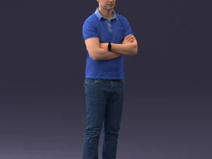 man in vrijetijdskleding 0506 3D-print klaar 3D printmodel