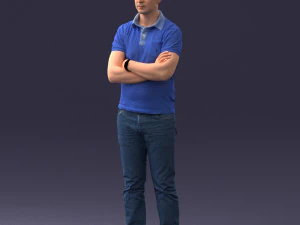 man in vrijetijdskleding 0506 3D-print klaar 3D printmodel