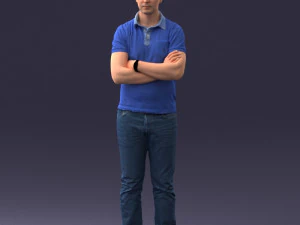man in vrijetijdskleding 0506 3D-print klaar 3D printmodel