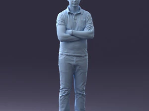 man in vrijetijdskleding 0506 3D-print klaar 3D printmodel