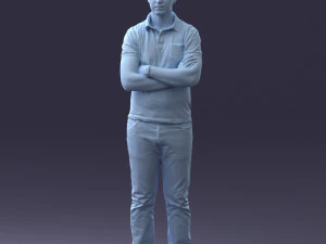 man in vrijetijdskleding 0506 3D-print klaar 3D printmodel