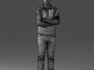 man in vrijetijdskleding 0506 3D-print klaar 3D printmodel