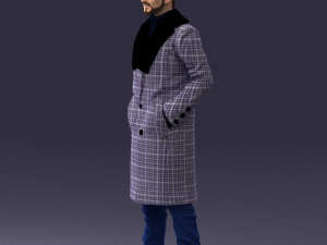 000204 Elegant Man in Long Coat 1119 3D मॉडल