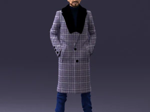 000204 Elegant Man in Long Coat 1119 3dp 3D Print Model