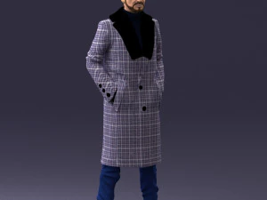 000204 Elegant Man in Long Coat 1119 3dp 3D Print Model