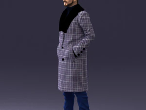 000204 Elegant Man in Long Coat 1119 3dp 3D Print Model