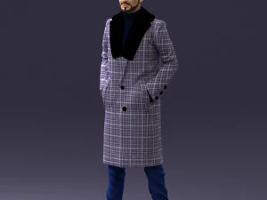 000204 Elegant Man in Long Coat 1119 3dp 3D Print Model