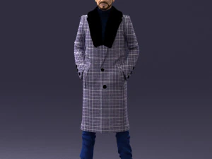 000204 Elegant Man in Long Coat 1119 3dp 3D Print Model