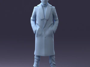 000204 Elegant Man in Long Coat 1119 3dp 3D Print Model
