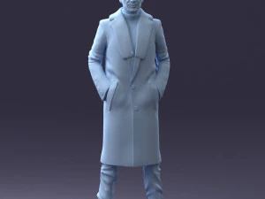000204 Elegant Man in Long Coat 1119 3dp 3D Print Model