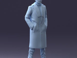 000204 Elegant Man in Long Coat 1119 3dp 3D Print Model
