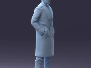 000204 Elegant Man in Long Coat 1119 3dp 3D Print Model