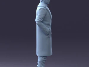 000204 Elegant Man in Long Coat 1119 3dp 3D Print Model