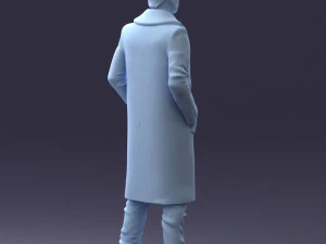 000204 Elegant Man in Long Coat 1119 3dp 3D Print Model