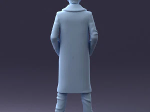 000204 Elegant Man in Long Coat 1119 3dp 3D Print Model