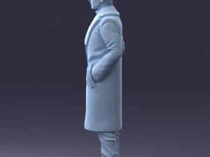 000204 Elegant Man in Long Coat 1119 3dp 3D Print Model