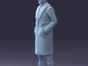 000204 Elegant Man in Long Coat 1119 3dp 3D Print Model