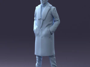 000204 Elegant Man in Long Coat 1119 3dp 3D Print Model