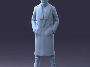 000204 Elegant Man in Long Coat 1119 3dp 3D Print Model