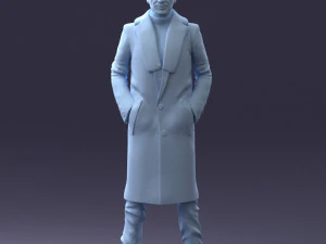 000204 Elegant Man in Long Coat 1119 3dp 3D Print Model