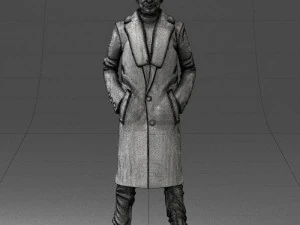 000204 Elegant Man in Long Coat 1119 3dp 3D Print Model