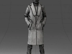 000204 Elegant Man in Long Coat 1119 3dp 3D Print Model