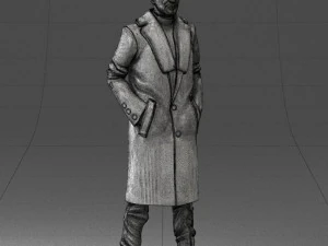 000204 Elegant Man in Long Coat 1119 3dp 3D Print Model